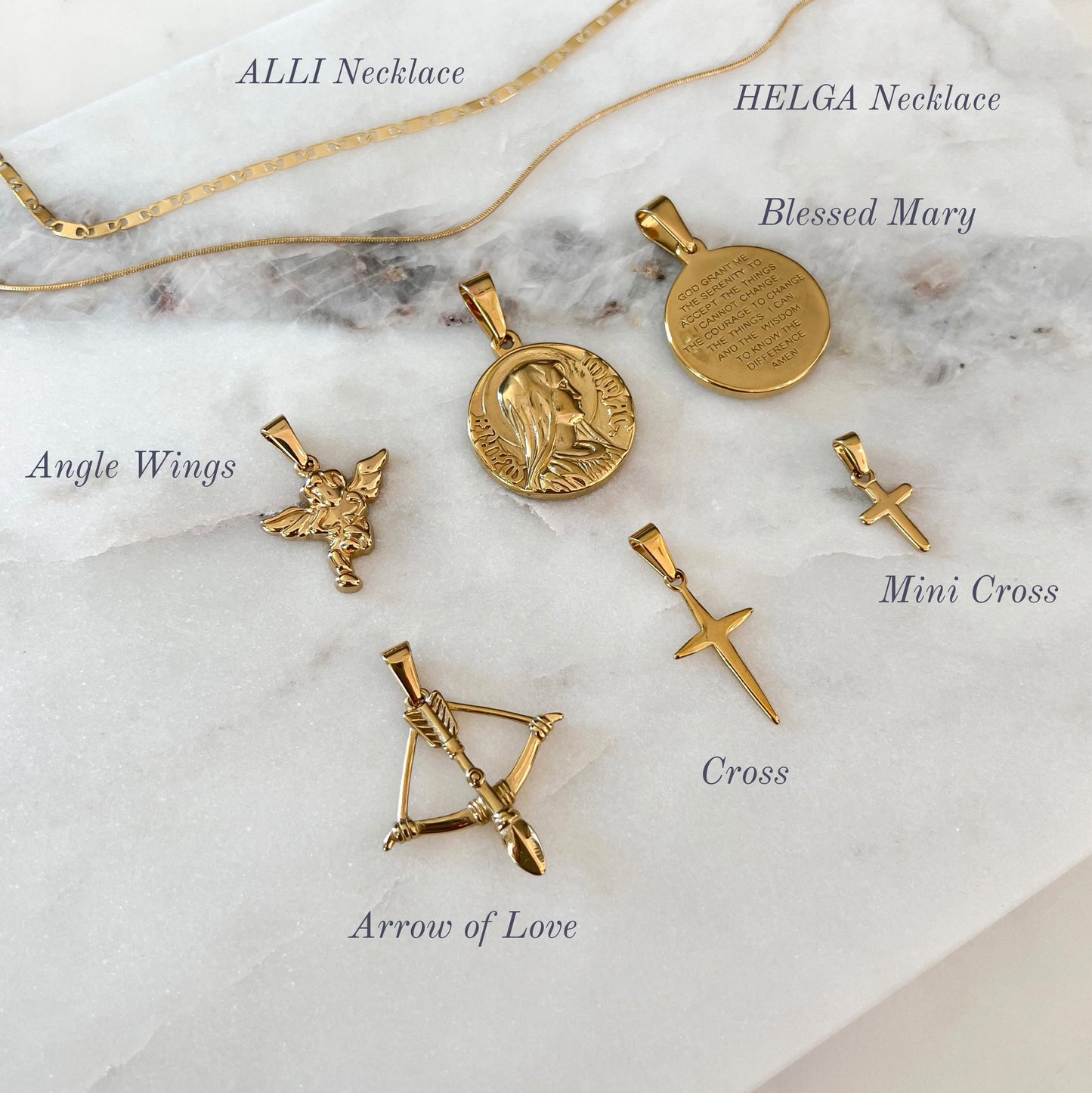 ELLA Crucifix Cross Pendant, Couple Necklace Set, Gold Designer Jewelry, Baptism Gift for Her, Keychain Ideas, Unique Details, Unisex Charm