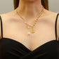 ERIKA Pearl Safety Pin Lariat Necklace, Queen Elizabeth Coin Bead, Dainty Layered Jewelry, Vintage Unique Designer, Wedding Gift For Her