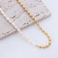 TAIMI Half Freshwater Pearl Necklace, Gold Natural Bead Chain Choker, Dainty Layered Jewelry, Vintage Unique Designer, Wedding Gift For Her