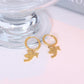 PIRITTA Guardian Child Angel Hoop Earrings, Cherub Drop, Gold Dangle Jewelry, Vintage Huggie Decor, Korean Designer, Kawaii Gift for Her