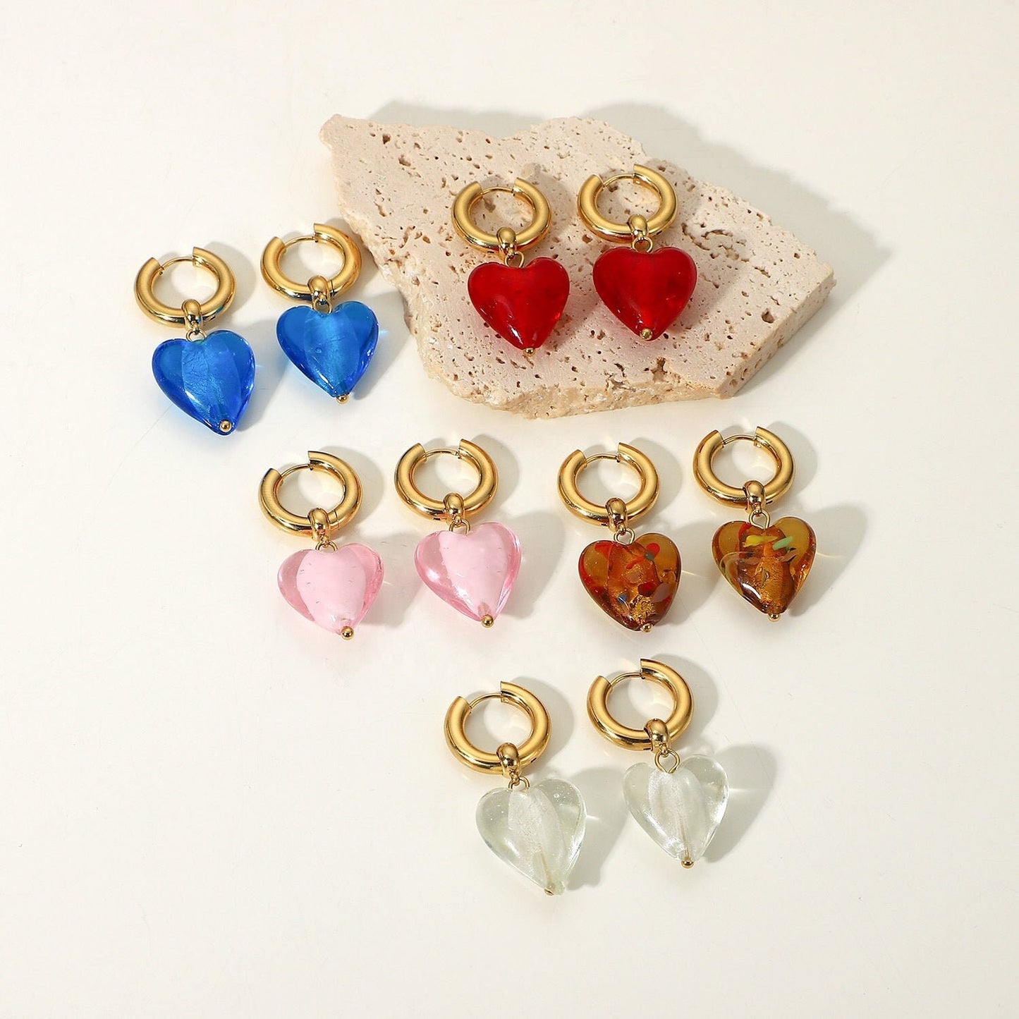 SOLJA Heart Sailor Moon Y2K Hoop Earrings, Korean Designer, Gold Dangle Drop Jewelry, Vintage Huggie Decor Charm, Unique Kawaii Gift for Her