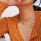 ALLI Thin Flat Link Chain Choker Necklace, Gold Simple Plain Minimalist, Dainty Layered Jewelry, Vintage Unique Design, Wedding Gift For Her