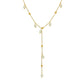 TAINA Pearl Bead Lariat Necklace, Gold Bride Chain Choker, Dainty Layered Jewelry, Vintage Unique Designer, Bridesmaid Wedding Gift For Her