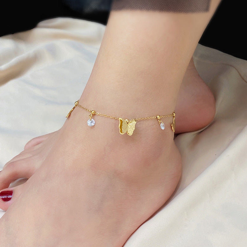 EMESE Butterfly Diamond Anklet