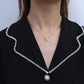 KAIJA Pearl Infinity Open Circle Necklace, Gold Interlocking Chain, Dainty Layered Jewelry, Vintage Unique Designer, Wedding Gift For Her