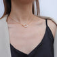 KAIJA Pearl Infinity Open Circle Necklace, Gold Interlocking Chain, Dainty Layered Jewelry, Vintage Unique Designer, Wedding Gift For Her