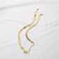 HAILEY Flat Snake Chain Herringbone Bracelet ∙ Silver 18K Gold Unisex Layering Jewelry