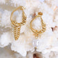 RAAKEL Pearl Baroque Hoop Earrings, Unique Geometric Drop, Gold Dangle Jewelry, Vintage Huggie Decor, Korean Designer Kawaii Gift for Her