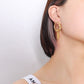 RAAKEL Pearl Baroque Hoop Earrings, Unique Geometric Drop, Gold Dangle Jewelry, Vintage Huggie Decor, Korean Designer Kawaii Gift for Her