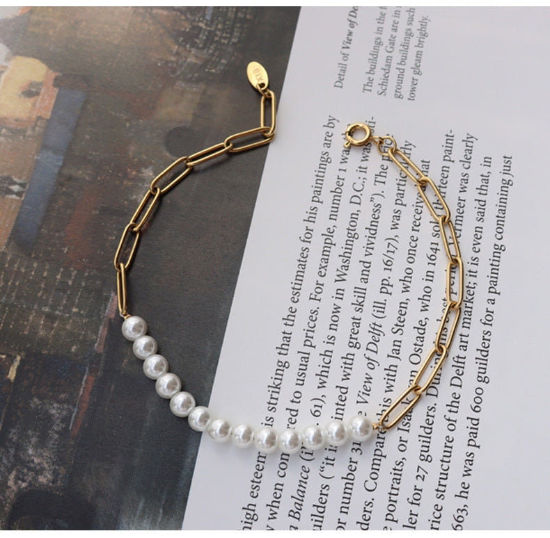 Half & Half Pearl Chain Necklace – Jewels by Floret