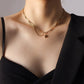 TIPPA Star Paperchip Chain Necklace, Gold Celestial Charm Choker, Dainty Layered Jewelry, Vintage Unique Designer, Wedding Gift For Her