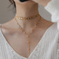 ANJA Geometric Rhombus Shape Collar Choker, Gold Boho Simple Necklace, Dainty Layered Jewelry, Vintage Unique Designer, Wedding Gift For Her