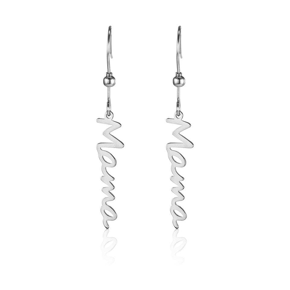 Silver MAMA Earrings